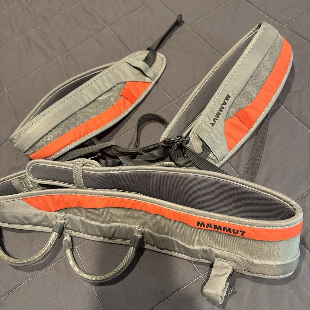 New Mammut Ophir 3 Slide Climbing Harness, Size XL, Men, Cement-Cayenne